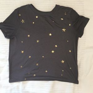 Aeropostale light gray shirt with golden stars